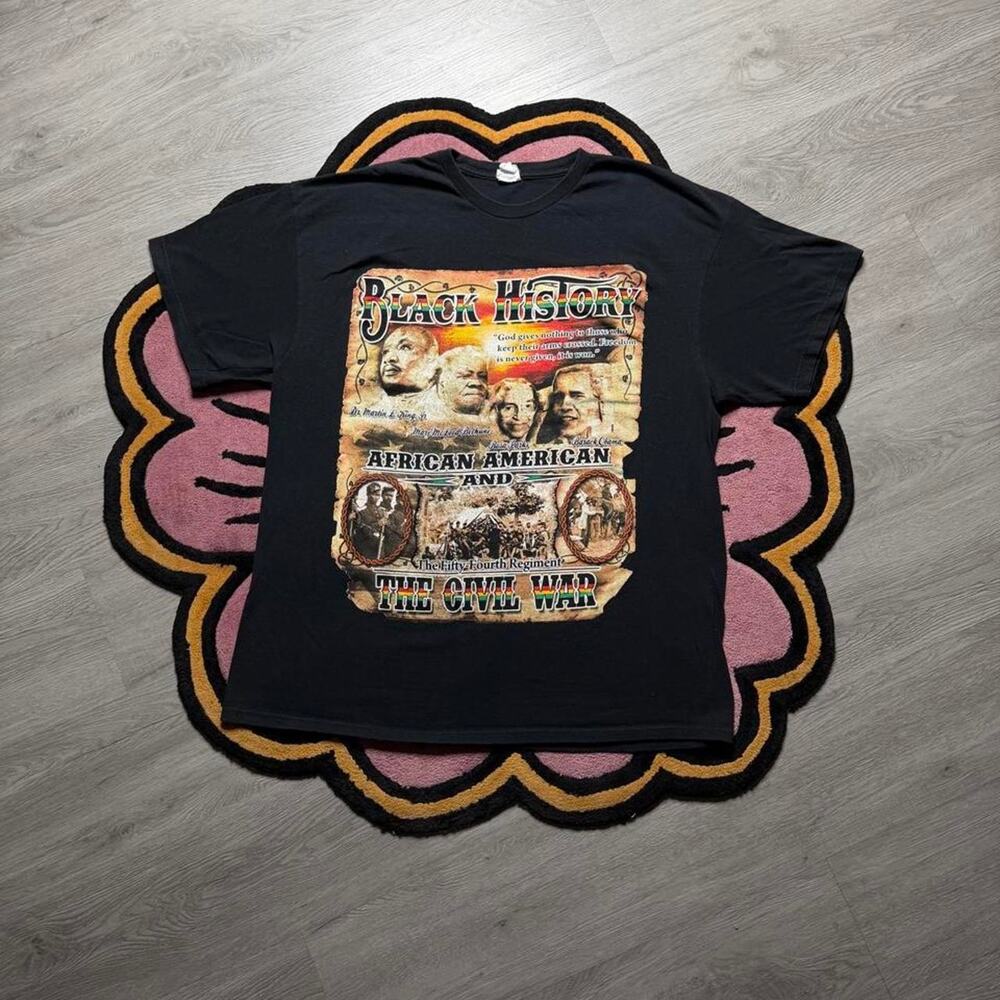 Black History African American Heritage Double Sided Graphic T-shirt 2XL Black